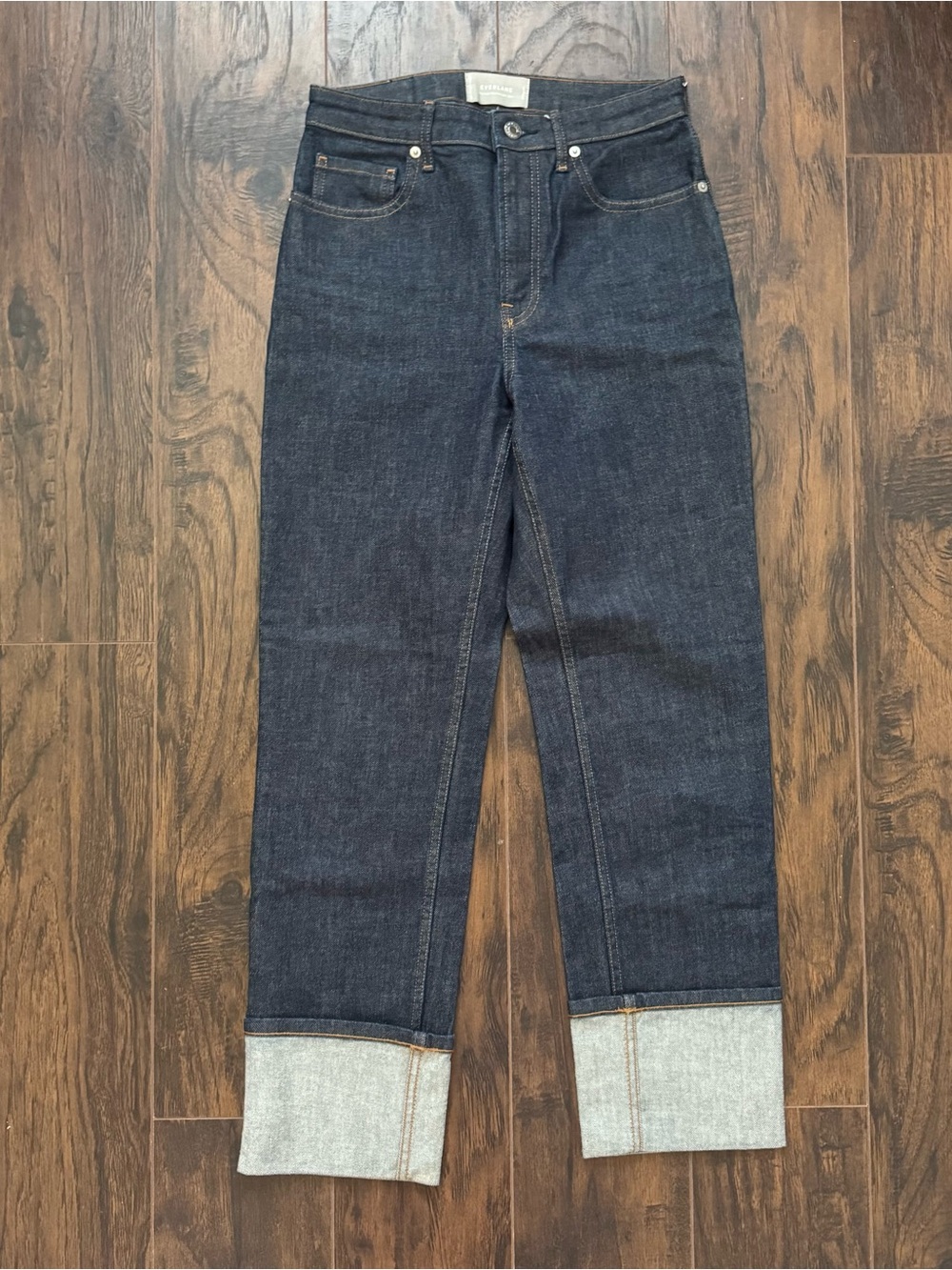 Everlane High-Rise Straight-Leg Selvedge Jeans Size 27